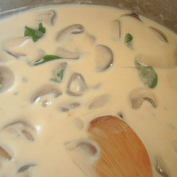 Préparation et cuisson de la sauce aux champignons